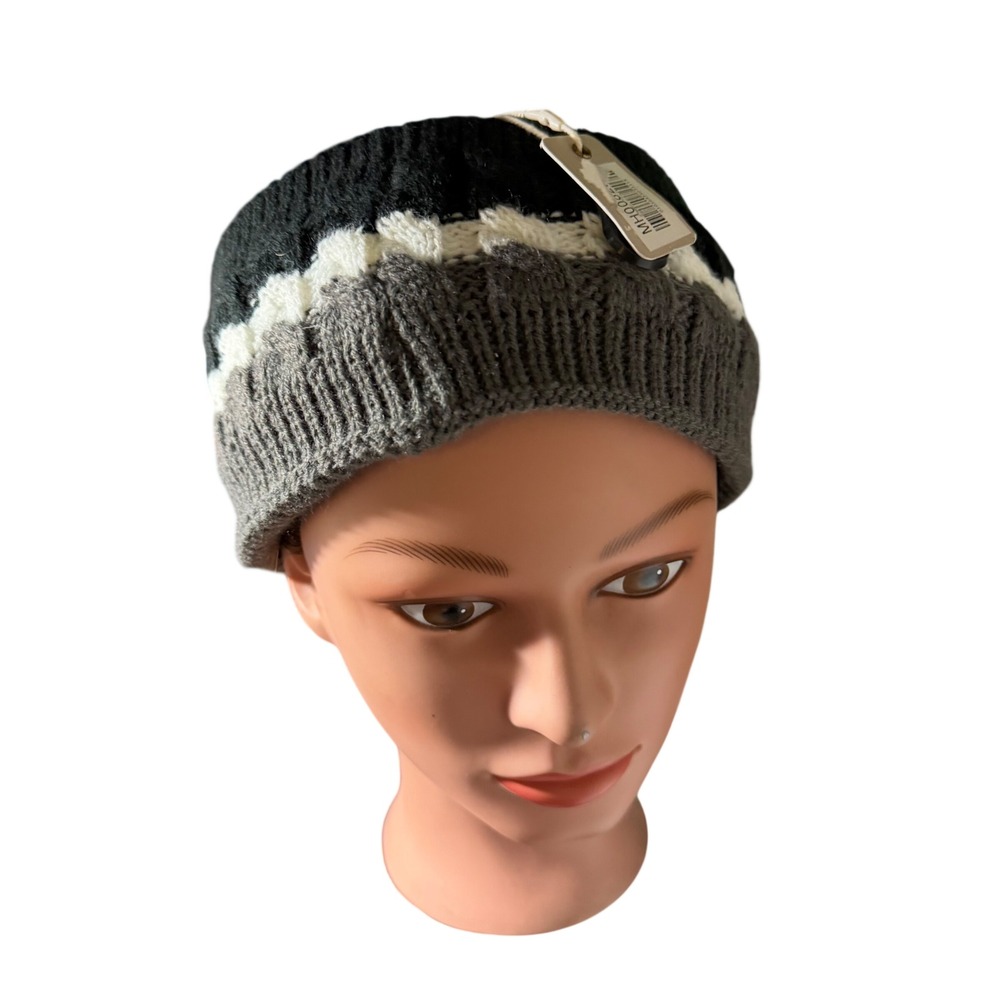 Styline Womens Knit Headband Ear Warmer Fleece Lined Black Grey White NWT‎